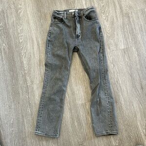 Abercrombie ankle straight ultra high rise gray jean - 24 Short